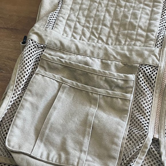 Cabela's Vest Men's Outdoor Gear Mesh Fishing Jacket Pockets Zip Beige Size XL - Picture 5 of 7